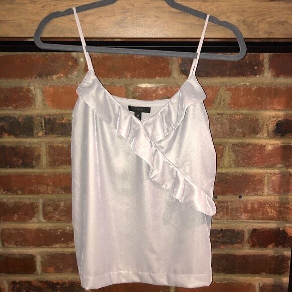 NWT J Crew Velvet Ruffle Tank Top - Sz 00 - Picture 1 of 9
